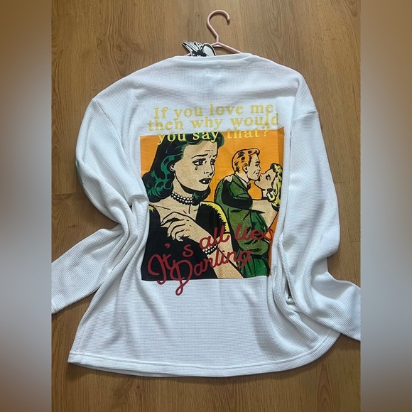 Boys Lie White Sweater with Graphic Details - Picture 5 of 5